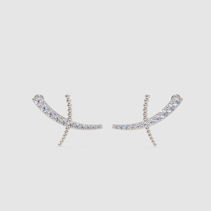 Crystal Dragonfly Ear Crawler Climber Earrings - One
