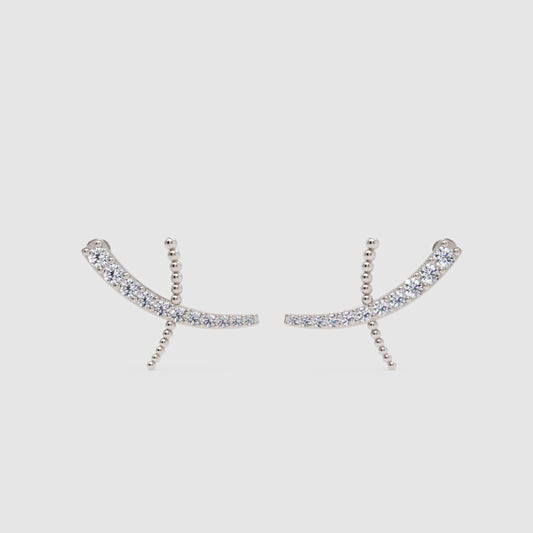 Crystal Dragonfly Ear Crawler Climber Earrings - One