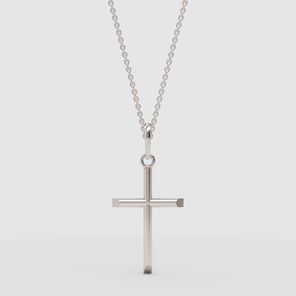 Sleek Cross Pendant Necklace With Chain - Three