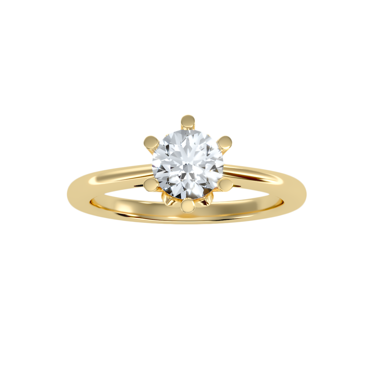 1 Ct Classic 6 Prong Solitaire Moissanite Engagement Ring in 925 Sterling Silver