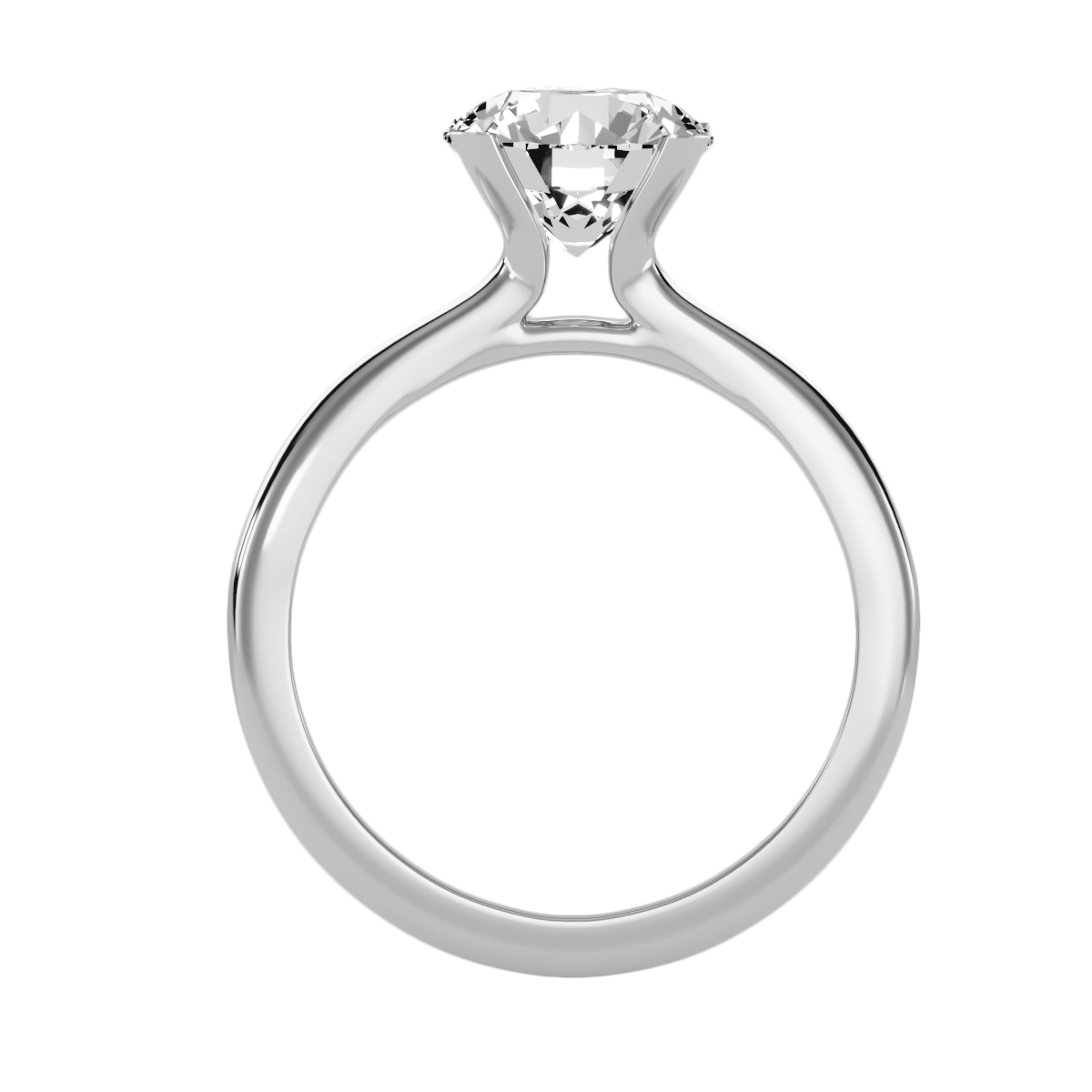 1Ct. Classic Solitaire Moissanite Engagement Ring in 925 Sterling Silver