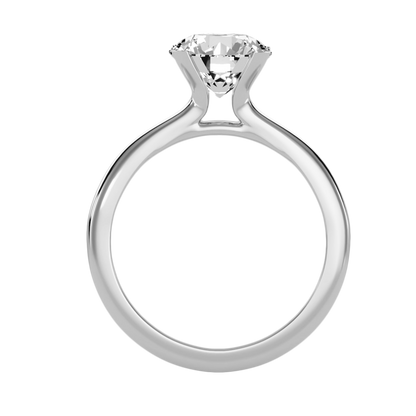 1Ct. Classic Solitaire Moissanite Engagement Ring in 925 Sterling Silver