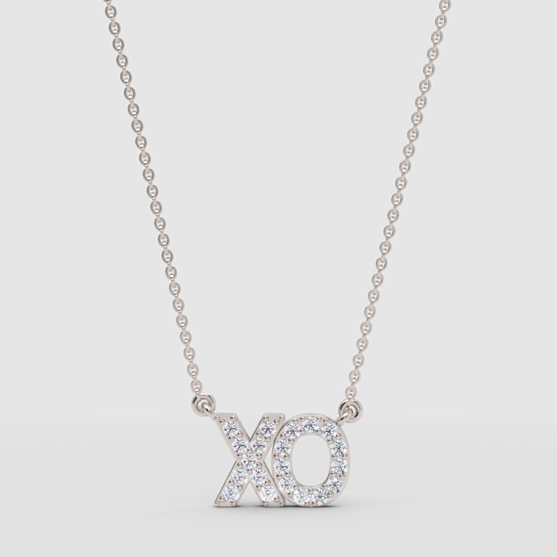 Xo Hugs And Kisses Pav Crystal Pendant Necklace - One
