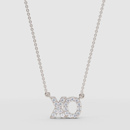 XO Hugs and Kisses Pav Crystal Pendant Necklace