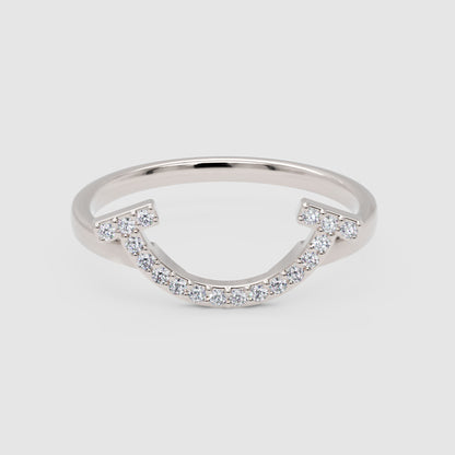 Diamond Horseshoe Ring In White Gold - One