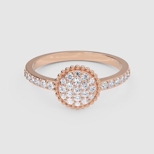 Lab Grown Diamond Halo Cluster Ring in Rose Gold