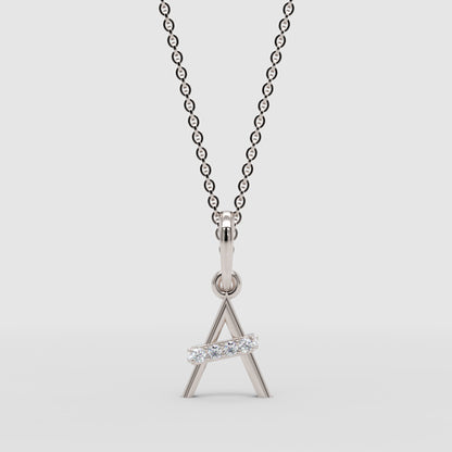 Triangle Pendant Necklace With Pav Crystal Bar Accent - One