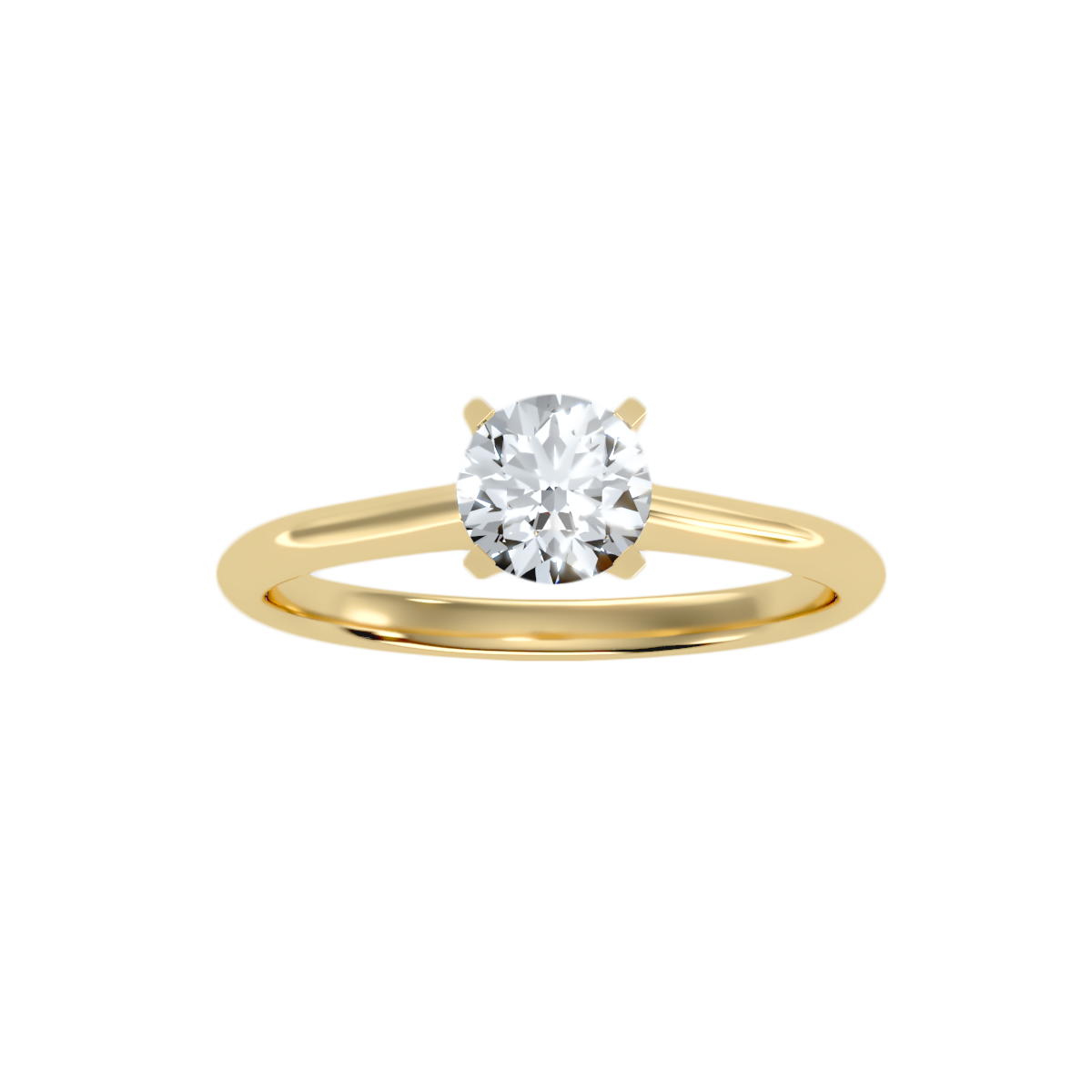 3 Ct Round Moissanite Cathedral Solitaire Engagement Ring In 925 Sterling Silver - One