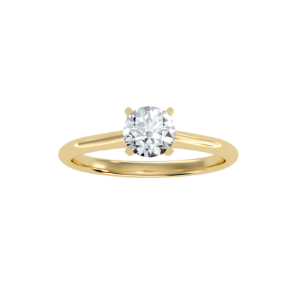 3 Ct Round Moissanite Cathedral Solitaire Engagement Ring In 925 Sterling Silver - One