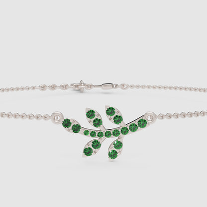 Emerald Dragonfly Pendant Necklace With Chain Bracelet - Six