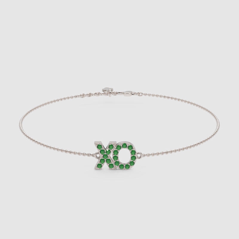 Xo Hugs And Kisses Emerald Bracelet With Chain Link Design - Seven
