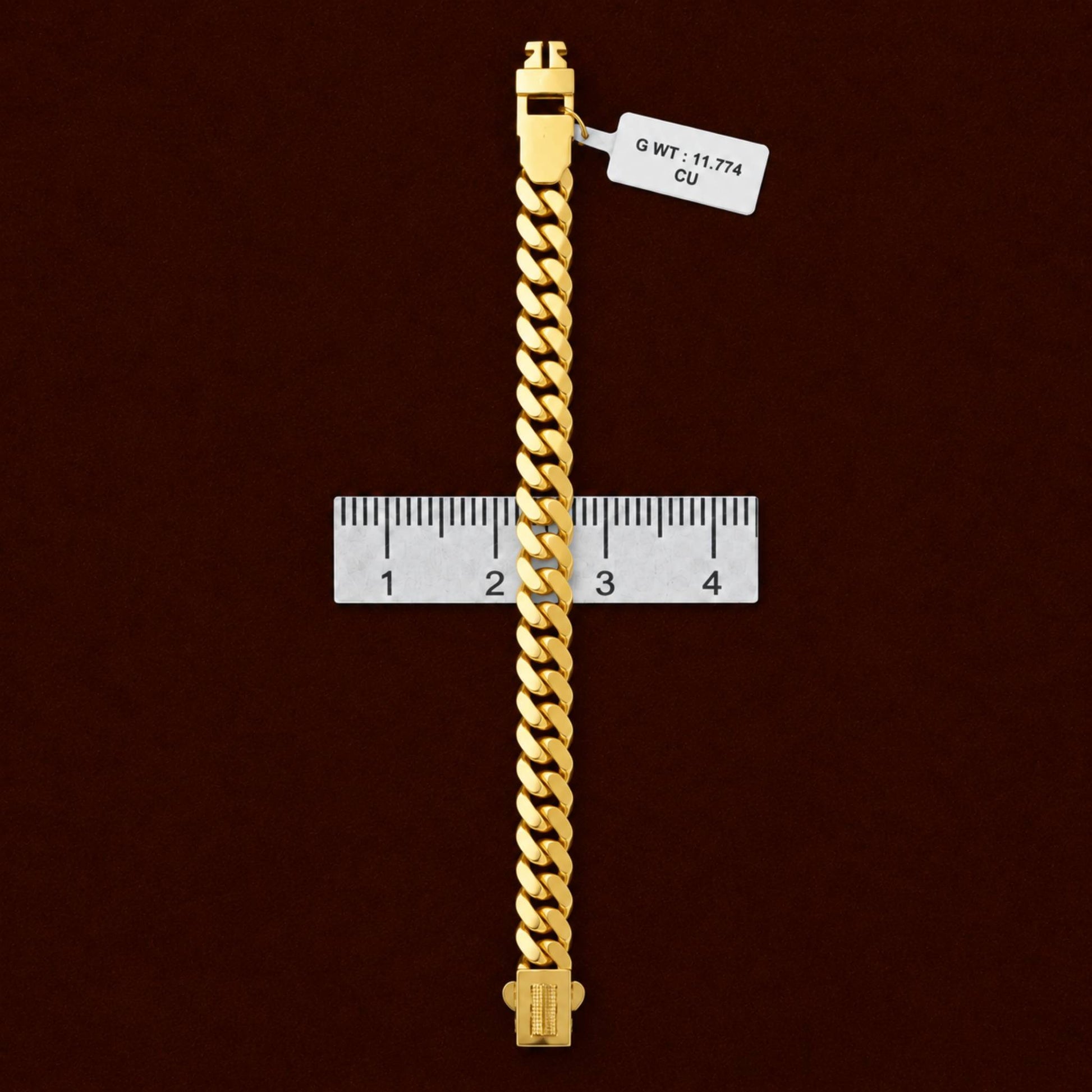 Cuban Link Chain Bracelet With Box Clasp For Men 5.5 Mm Wide - Four