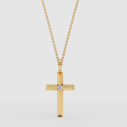 Diamond Cross Pendant Necklace With Chain - Two