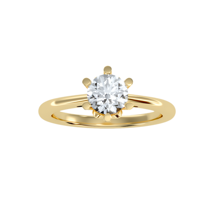 2 Ct. Classic Six Prong Solitaire Moissanite Engagement Ring In 925 Sterling Silver - Three