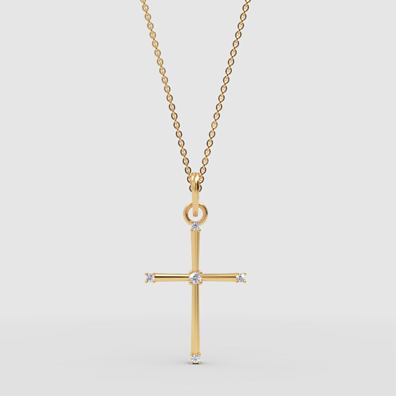 Diamond Accent Cross Pendant Necklace - Three