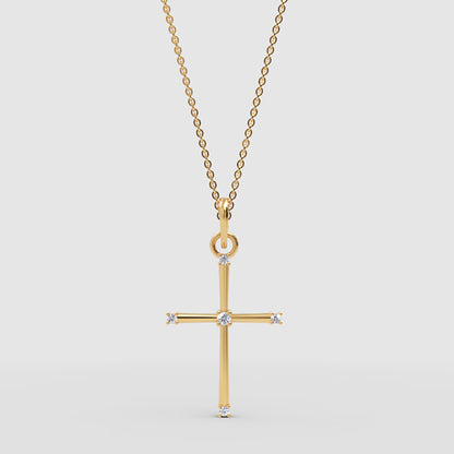 Diamond Accent Cross Pendant Necklace - Three