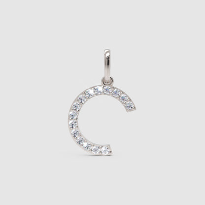 Rose Gold Diamond Letter C Initial Pendant Charm