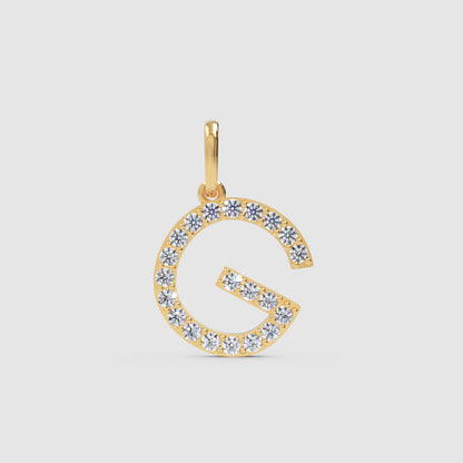 Rose Gold Diamond Initial G Letter Pendant Charm