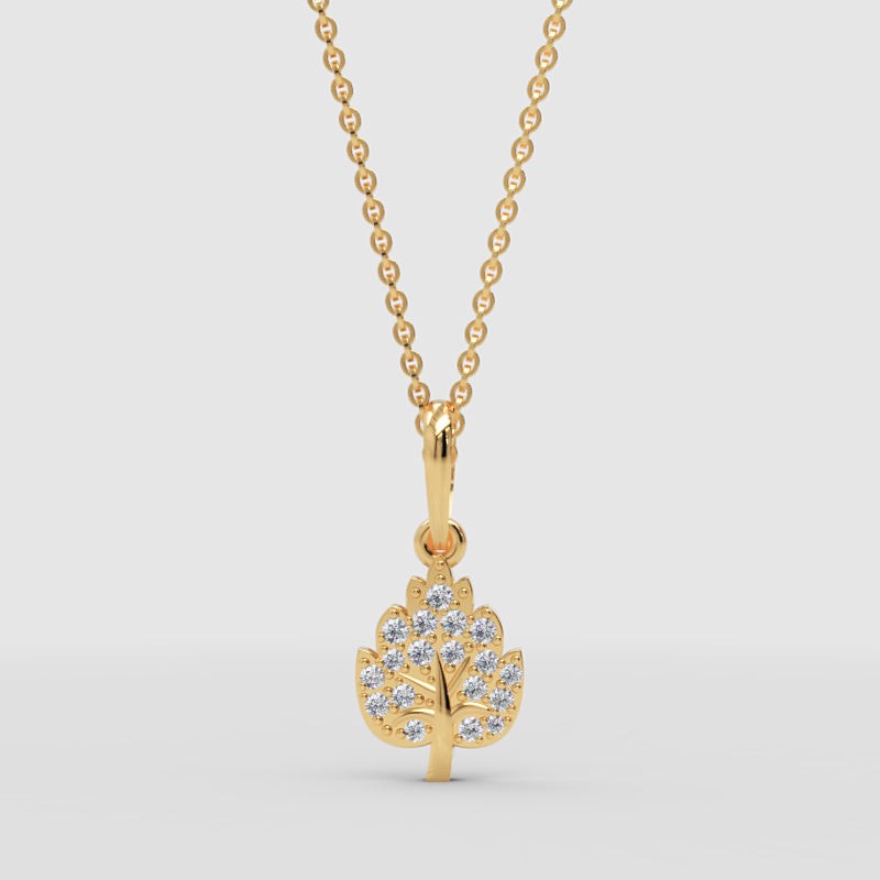 Tree Of Life Pendant Necklace With Cubic Zirconia Stones - Three