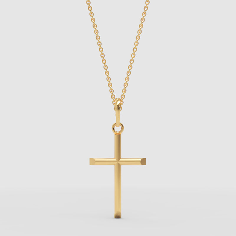 Sleek Cross Pendant Necklace With Chain - Two