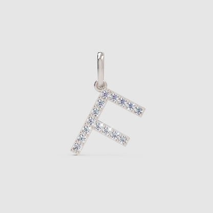 Rose Gold Diamond Letter F Initial Charm Pendant