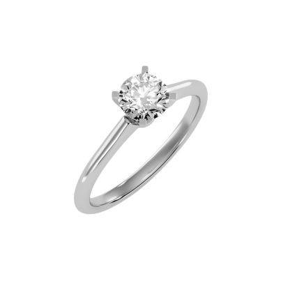 3 Ct Round Moissanite Cathedral Solitaire Engagement Ring In 925 Sterling Silver - Eleven