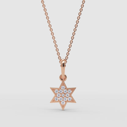 Pav Diamond Star Of David Pendant Necklace - Four