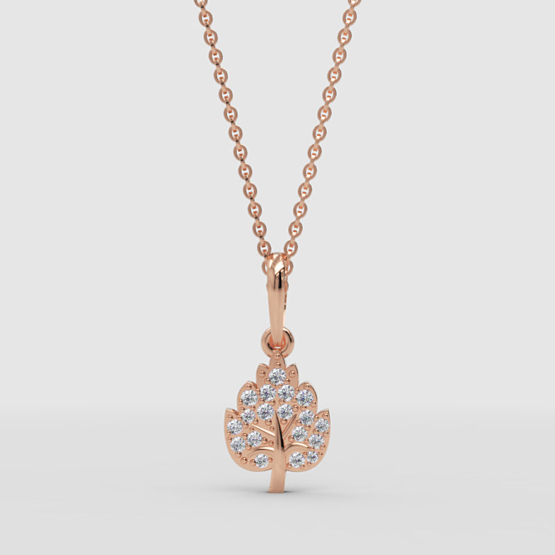 Tree Of Life Pendant Necklace With Cubic Zirconia Stones - Four