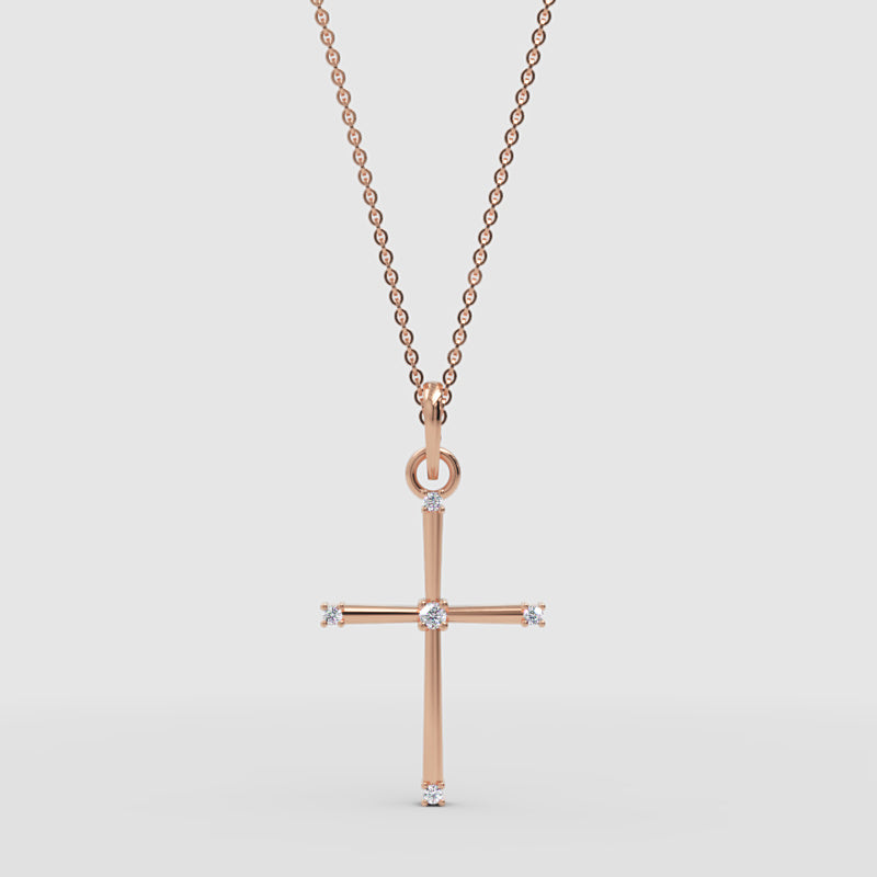 Diamond Accent Cross Pendant Necklace - Four