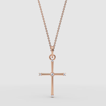 Diamond Accent Cross Pendant Necklace - Four
