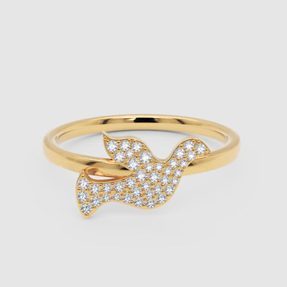 Pav Diamond Dove Bird Ring - Four