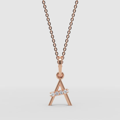 Triangle Pendant Necklace With Pav Crystal Bar Accent - Four