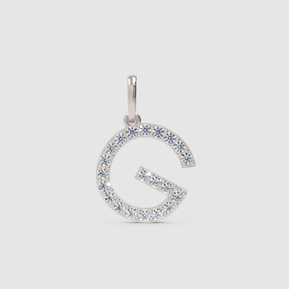 Rose Gold Diamond Initial G Letter Pendant Charm