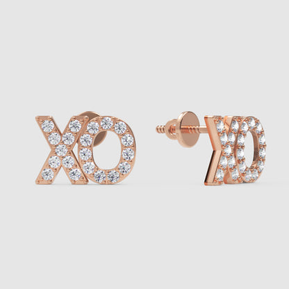 Xo Hugs And Kisses Diamond Stud Earrings With Screw Back - Four
