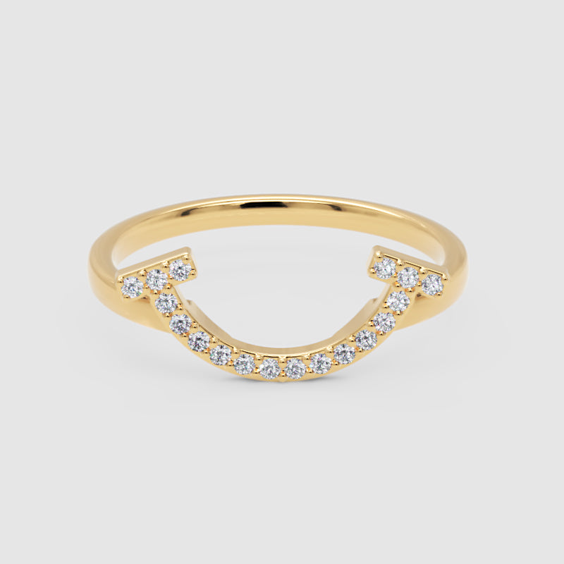 Diamond Horseshoe Ring In White Gold - Four