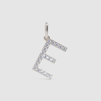 Diamond Letter E Charm Pendant in 14K Yellow Gold