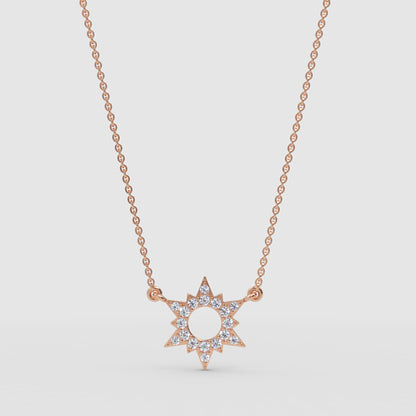 Starburst Pendant Necklace With Pav Crystals - Four