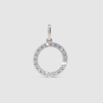 Rose Gold Diamond Letter O Initial Pendant Charm