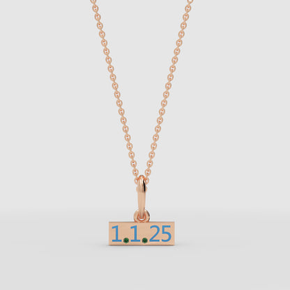 Custom Date Bar Pendant Necklace With Diamond Accents - Four