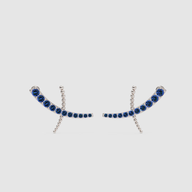 Blue Crystal Dragonfly Stud Earrings - One