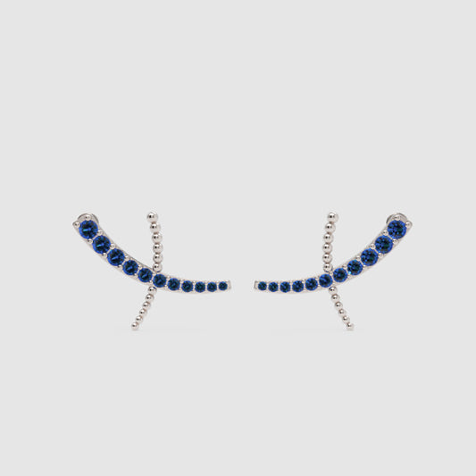 Blue Crystal Dragonfly Stud Earrings - One
