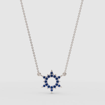 Blue Sapphire Star Of David Pendant Necklace - One