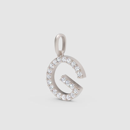 Rose Gold Diamond Initial G Letter Pendant Charm
