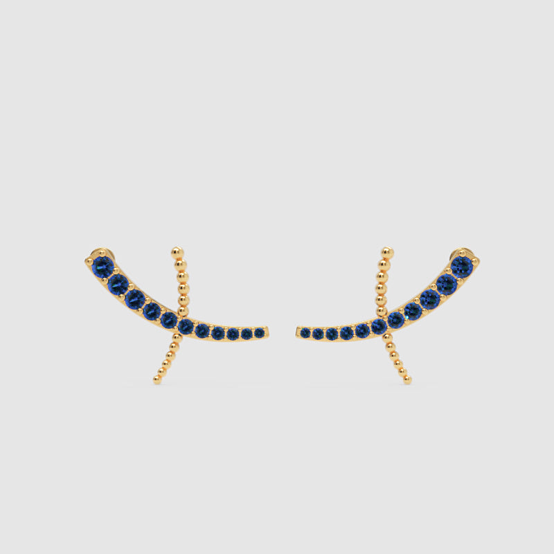 Blue Crystal Dragonfly Stud Earrings - Three