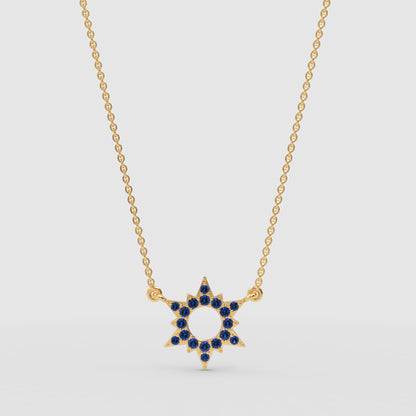 Blue Sapphire Star Of David Pendant Necklace - Three