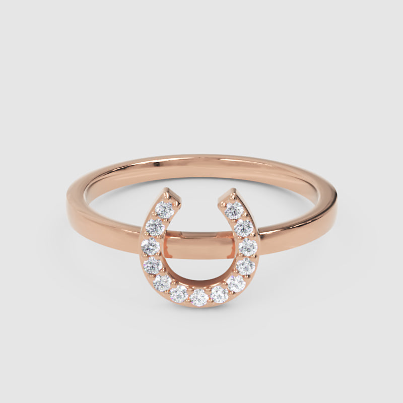 Pav Diamond Horseshoe Ring - Six