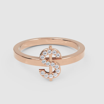 Diamond Dollar Sign Statement Ring - Six