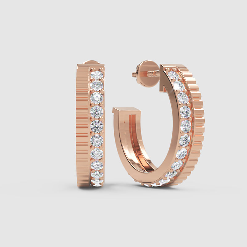 Classic Diamond Hoop Earrings In White Gold – Minimal Everyday Luxury Hoops | Jebij - Six
