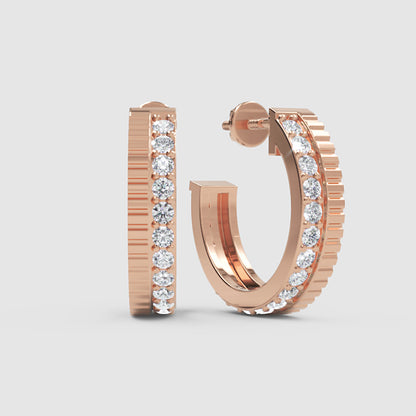 Classic Diamond Hoop Earrings In White Gold – Minimal Everyday Luxury Hoops | Jebij - Six