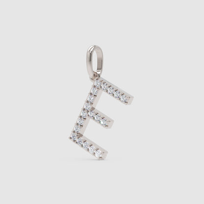 Diamond Letter E Charm Pendant in 14K Yellow Gold